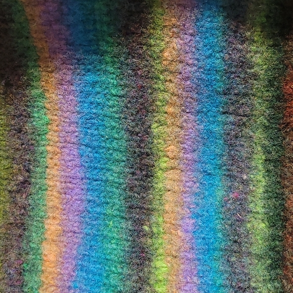 Hand knit wool rainbow purse bag - Picture 3 of 5